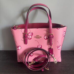 Coach Mollie Tote Bag 25 with Cherry Print CR293